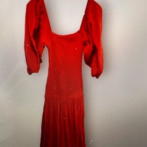 COPY - Rhode Resort Eva Red Off Shoulder Smocked Dress